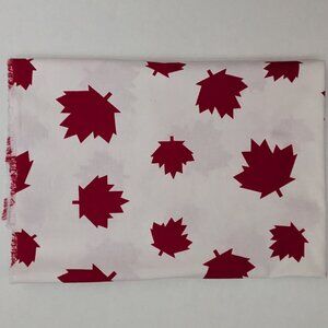 Red Maple Leafs Fabric Remnant - 56" Wide x 1 Yard Long - New Unused
